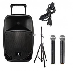 15 Inch PA Event Speaker with Microphone. Bluetooth. Stand I