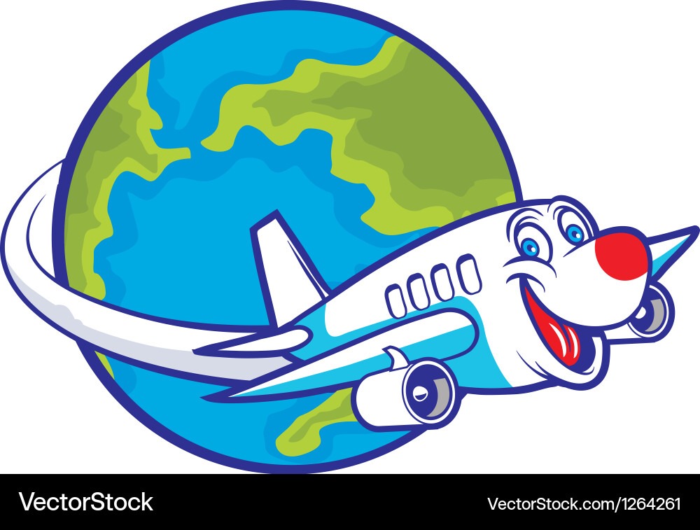 cartoon plane flying around the globe vector 1264261 Mini Golf Go